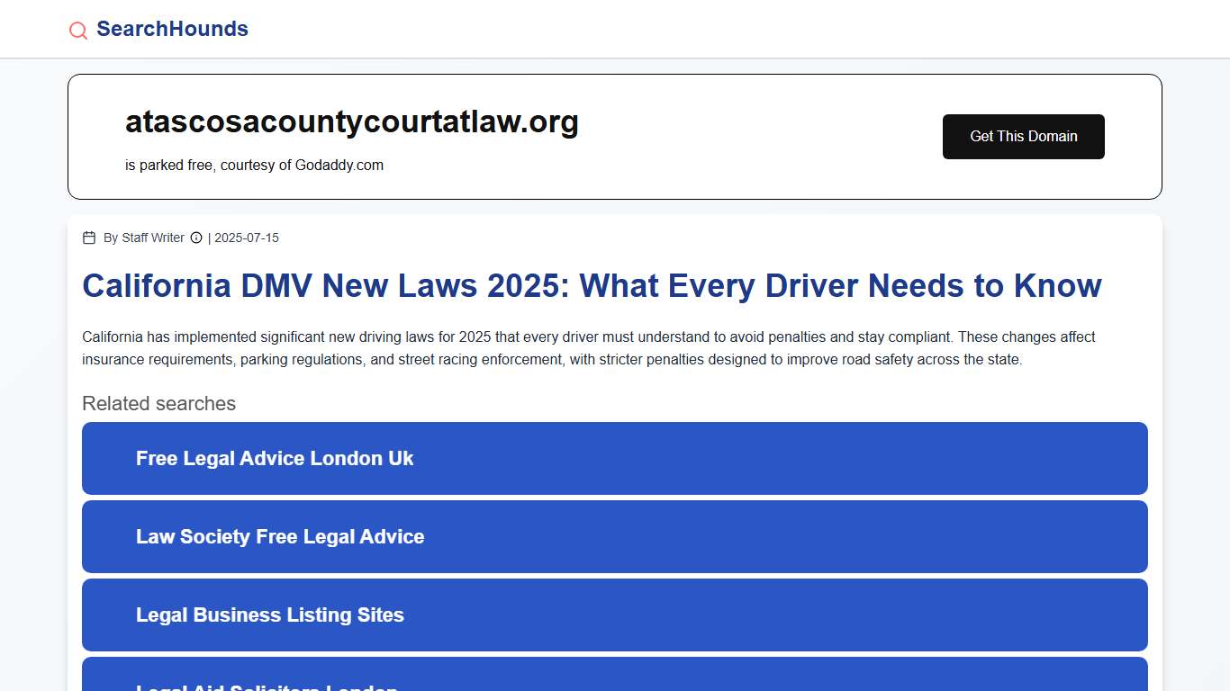 California DMV New Laws 2025: What Every Driver Needs to Know | SearchHounds