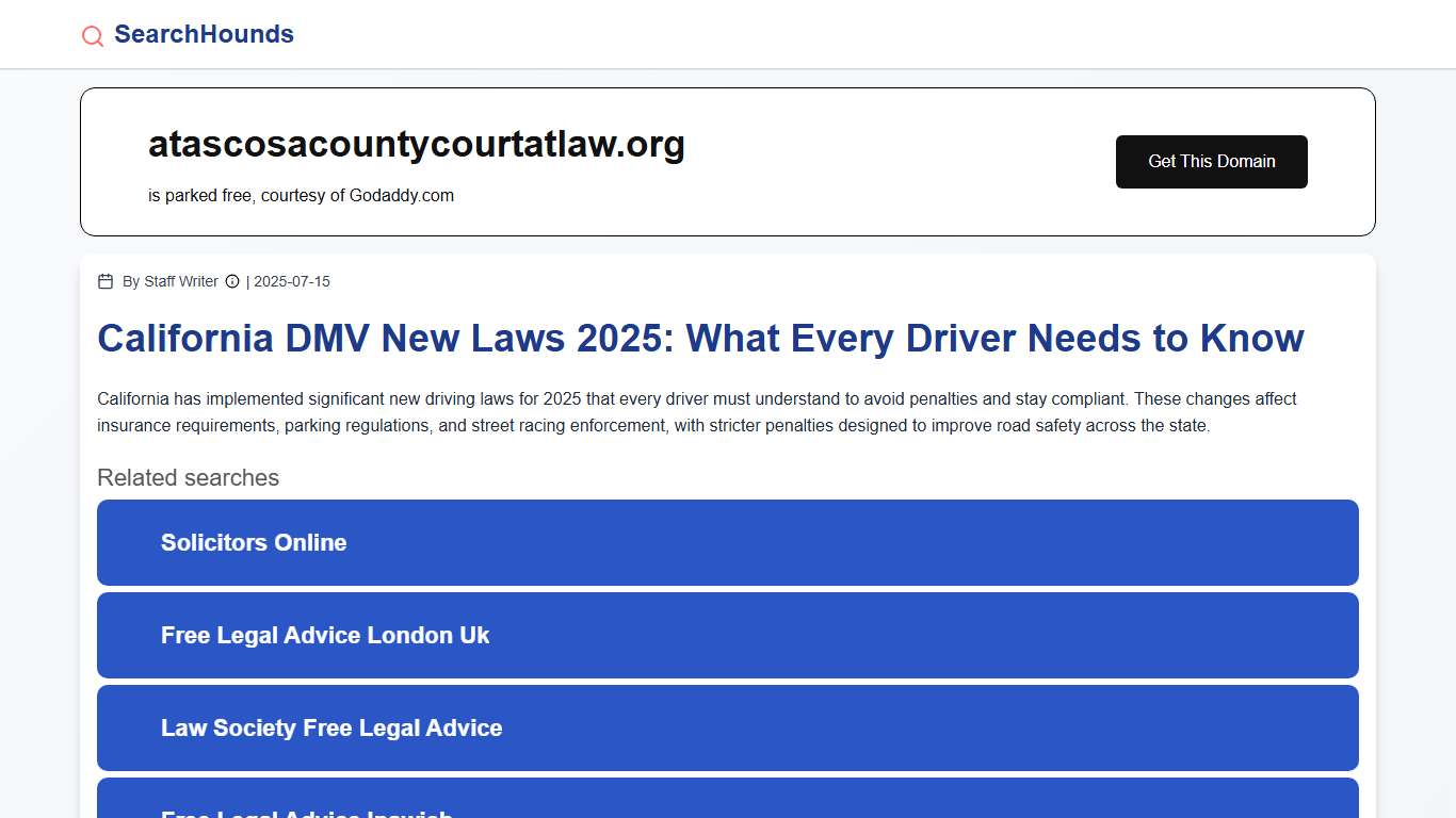 California DMV New Laws 2025: What Every Driver Needs to Know | SearchHounds